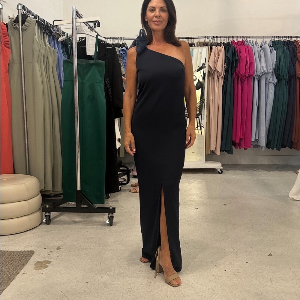 Camilyn Beth designer Evergreen One-Shoulder Dress